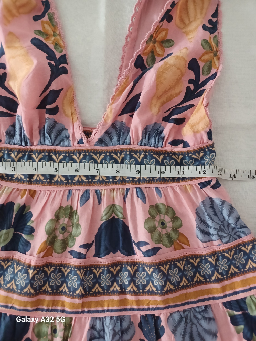 FARM Rio Seashell Tapestry Pink Midi Dress - Size XS - Picture 4 of 6